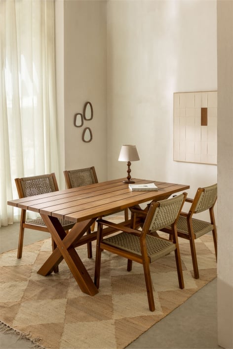 Prostokątny stół jadalny z drewna akacjowego (180x90 cm) Giada - Akacja Brąz