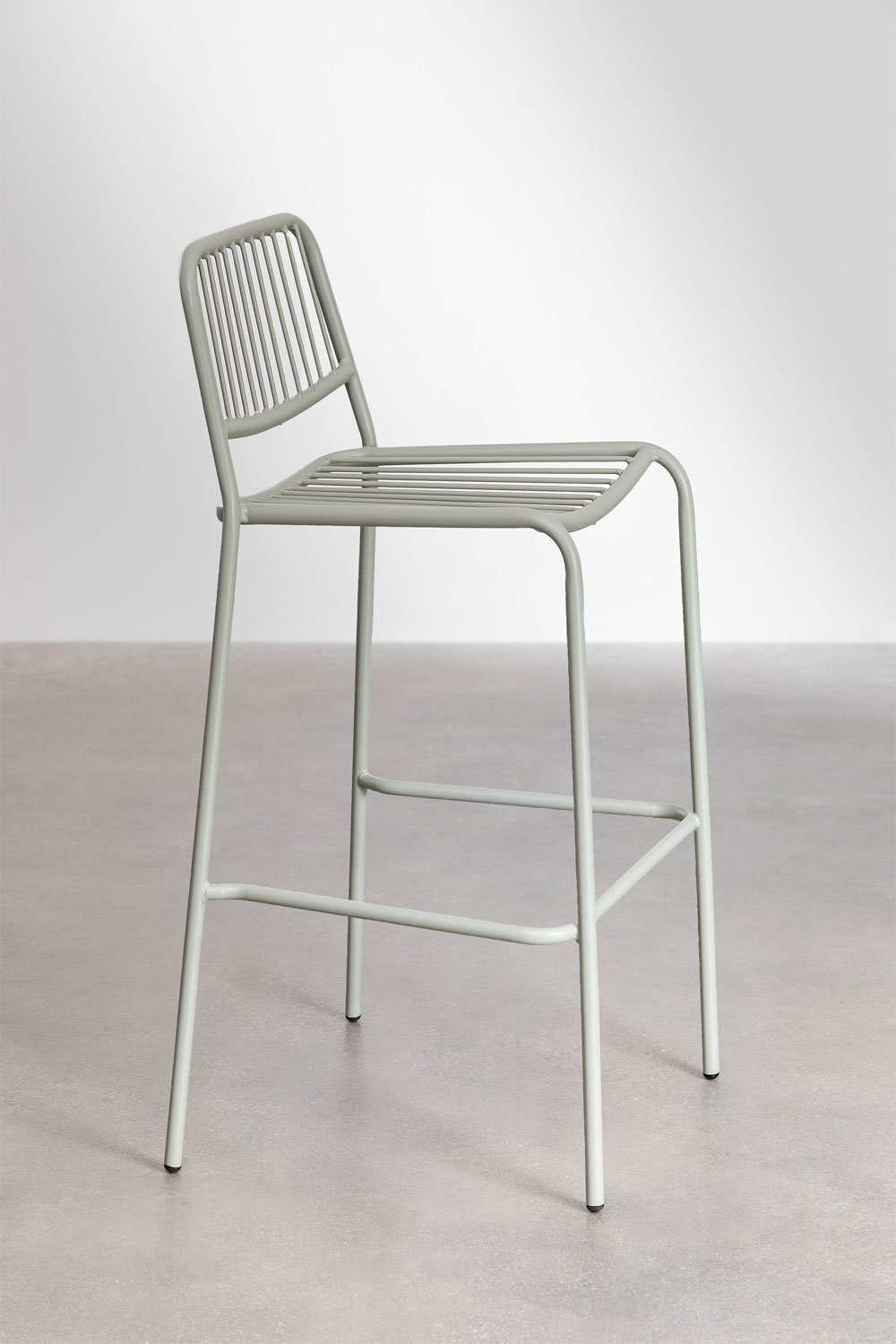 Taboret wysoki ogrodowy 75 cm sztaplowane ze stalowej zieleni khaki Elton, obrazek w galerii 2