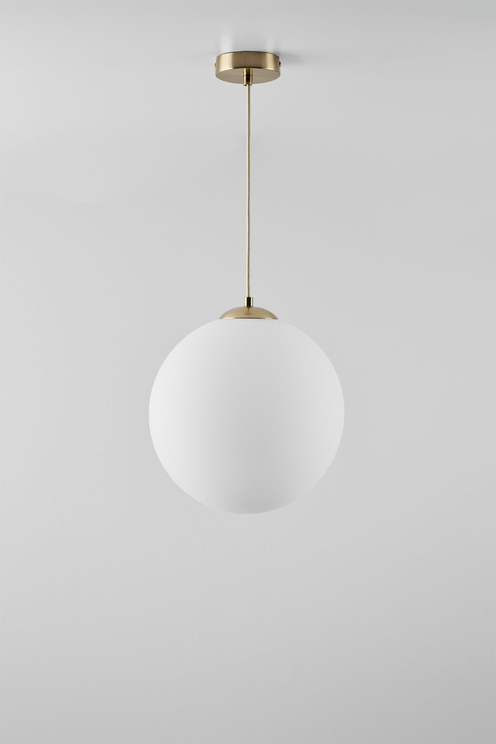 Żelazna lampa sufitowa ze szklaną kulą Uvol      , obrazek w galerii 1