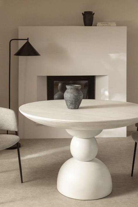 Stół do jadalni z drewna mango (Ø120 cm) Betsabe - Madera Blanca