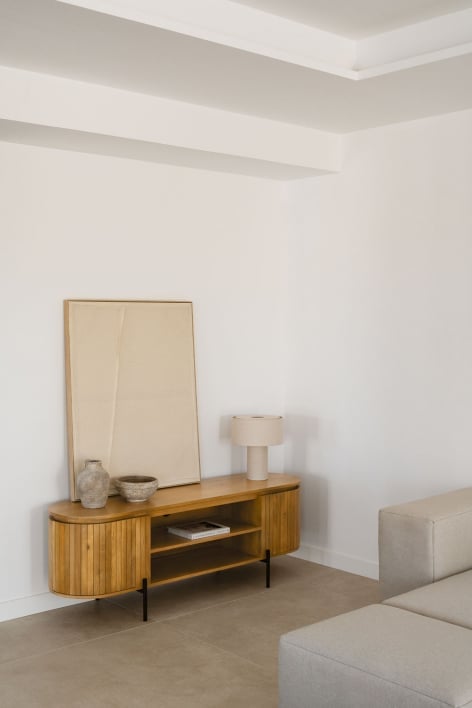 Szafka RTV 160x45 cm z drewna mango Analis