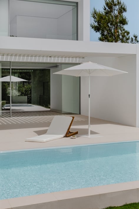 Parasol Ø235 cm z tkaniny i aluminium Jaden