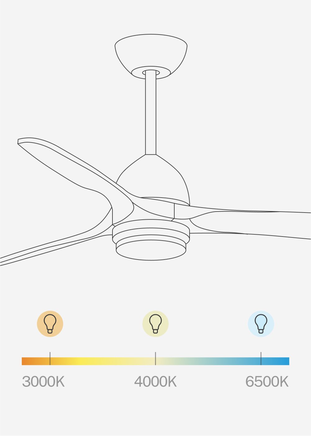 CREATE - PACK - Ceiling fan RX52-034 + Light, obrazek w galerii 7