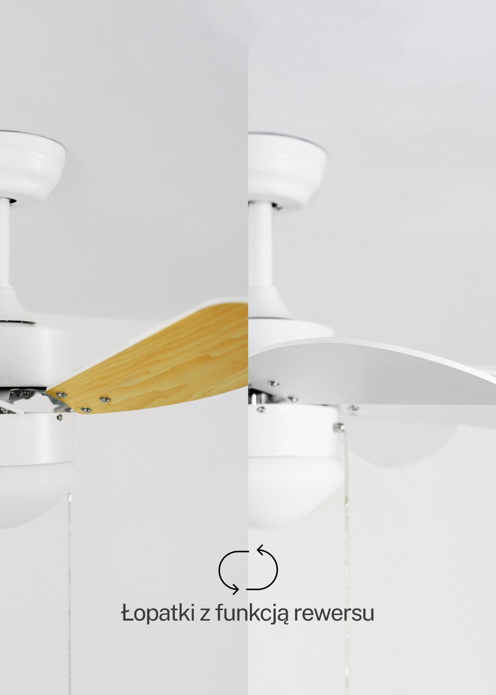 CREATE - WINDLIGHT EASY - Cichy wentylator sufitowy 53W Ø86 cm, obrazek w galerii 3