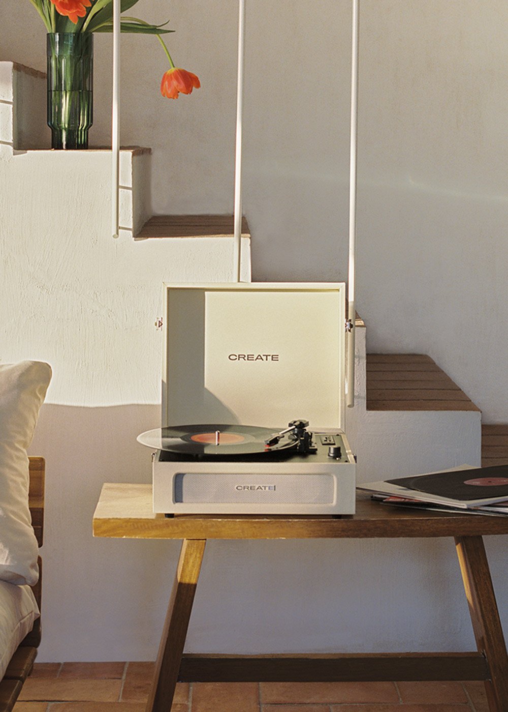 CREATE - RECORD PLAYER COMPACT - Gramofon Retro z Bluetooth, USB, MicroSD y MP3 record/player, obrazek w galerii 1