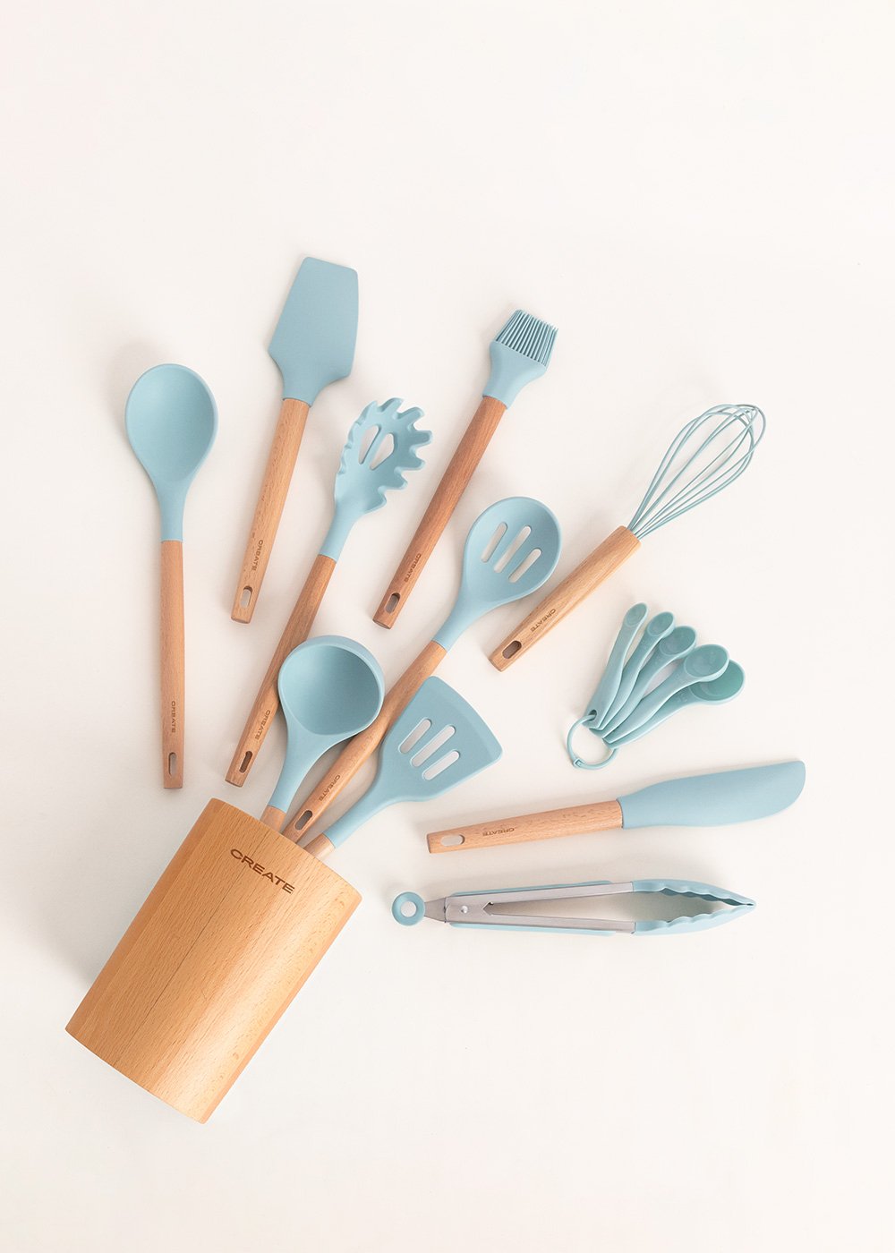 CREATE - KITCHENWARE STUDIO - Zestaw akcesoriów kuchennych wykonanych z silikonu e drewna, obrazek w galerii 2