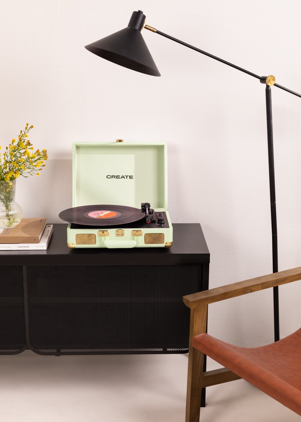 CREATE - RECORD PLAYER POP - Przenosny gramofon w formie walizki z Bluetooth USB, SD, MicroSD i MP3 , obrazek w galerii 1