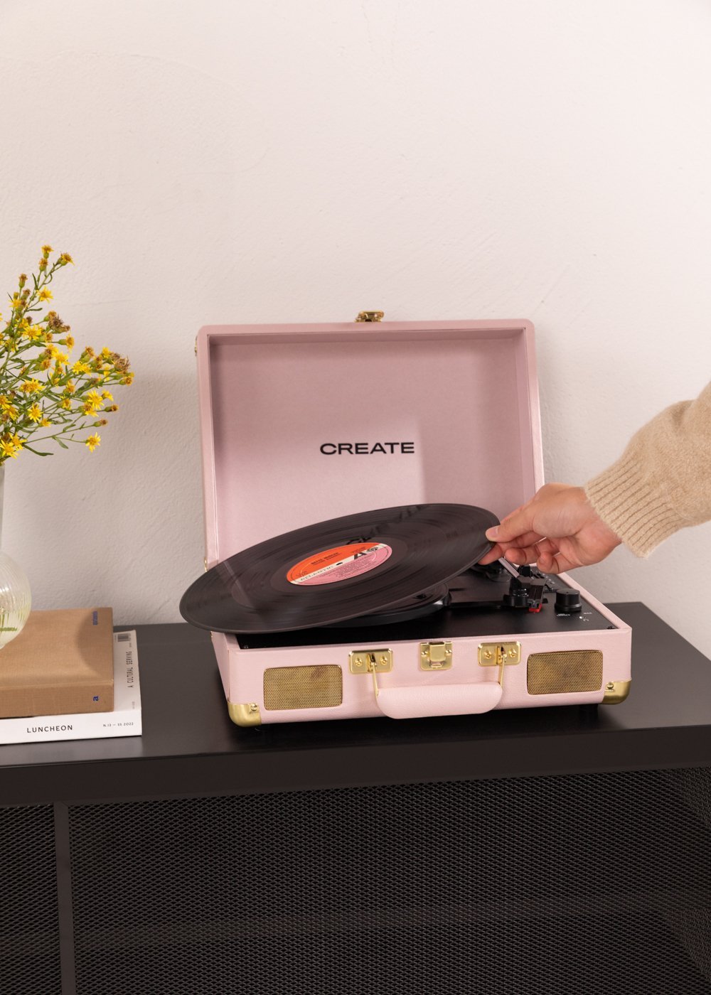 CREATE - RECORD PLAYER POP - Przenosny gramofon w formie walizki z Bluetooth USB, SD, MicroSD i MP3 , obrazek w galerii 2