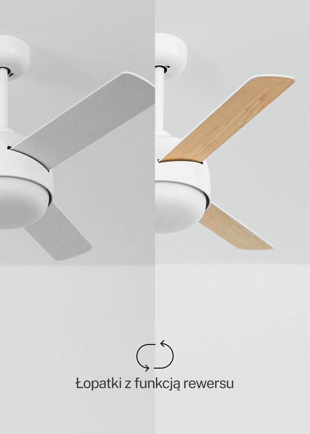 CREATE - WIND BALL - Wentylator sufitowy 40W cichy Ø112 cm i oświetleniem LED 15W, obrazek w galerii 3