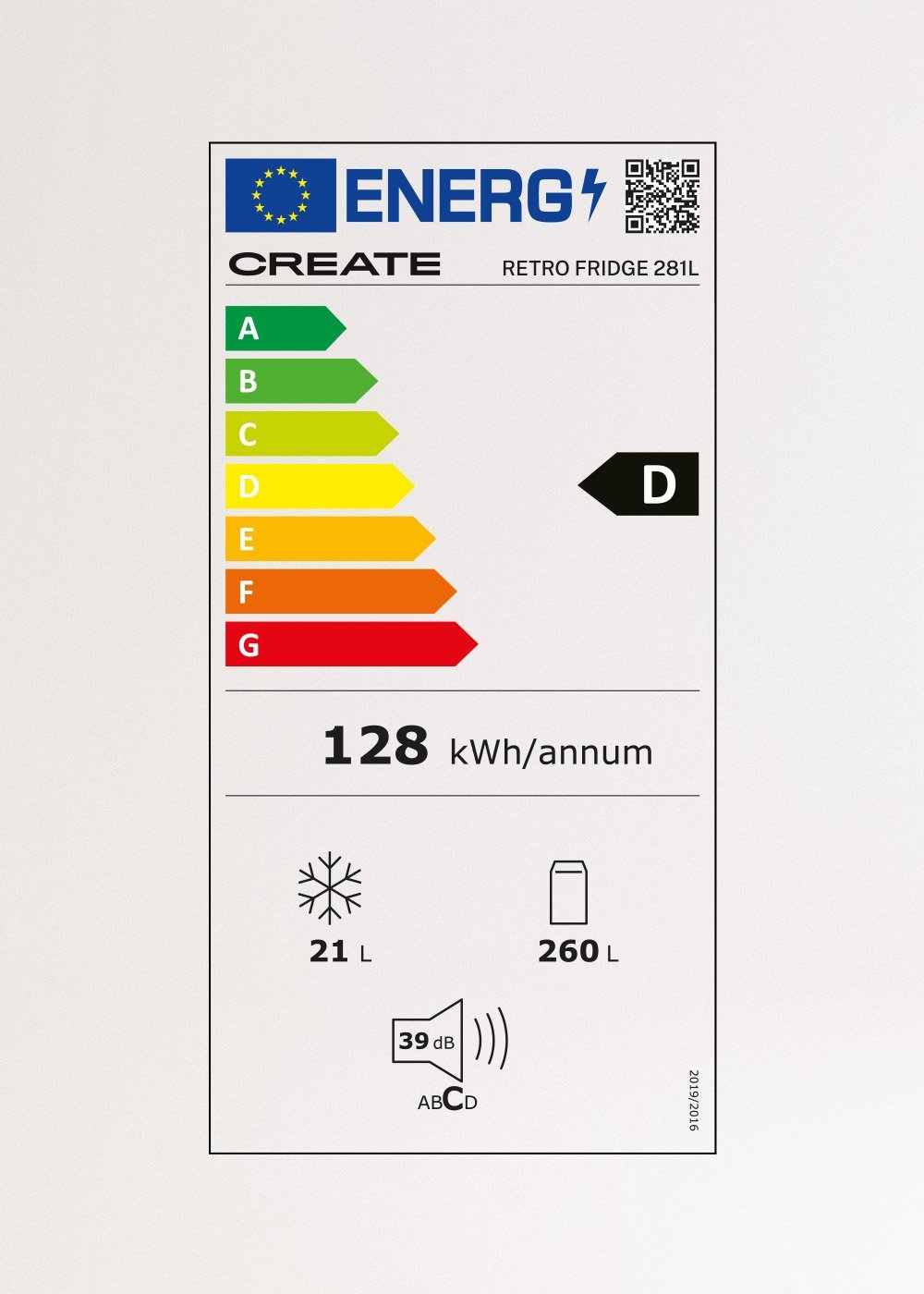 CREATE - FRIDGE RETRO 281L - Lodówka w stylu retro, obrazek w galerii 7