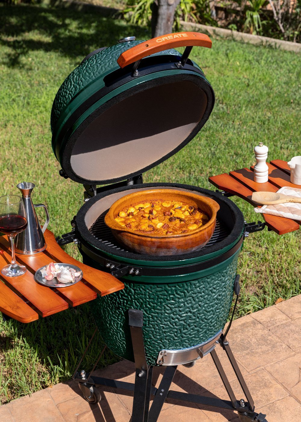 CREATE - BBQ KAMADO - Ceramiczny grill z wedzarnia, obrazek w galerii 2
