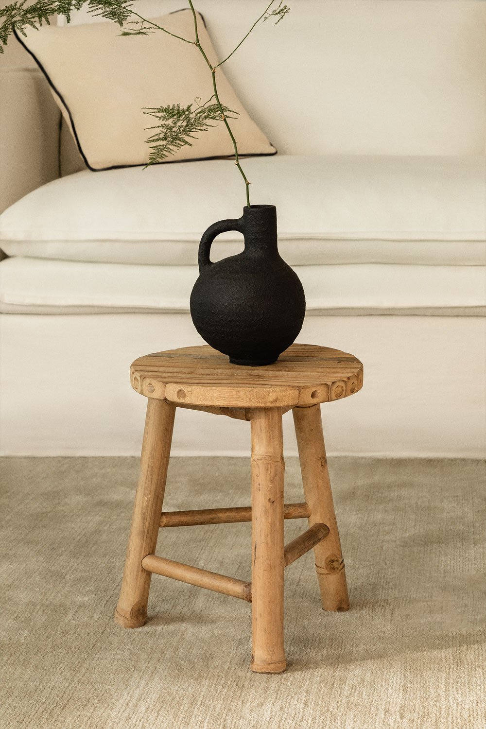 Niski stolek z bambusa Barlou, obrazek w galerii 1