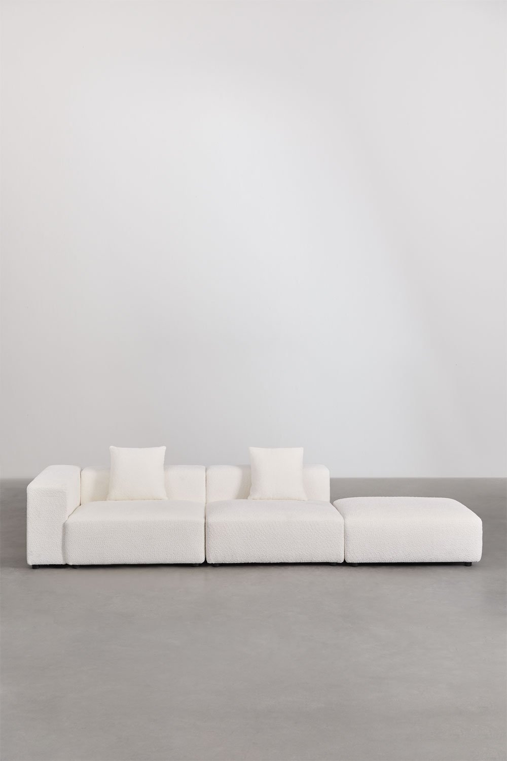 2-częściowa modułowa sofa narożna lewostronna z wysokim podłokietnikiem i pufą ↔︎345 cm Bruna, obrazek w galerii 3