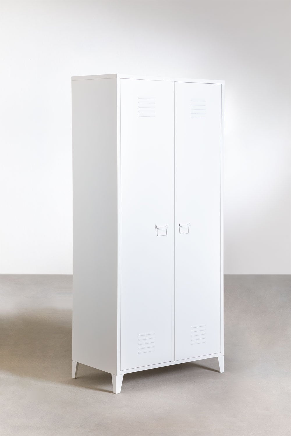 Szafa typu locker 2-drzwiowa 80x180 cm ze stali biały gardenia Pohpli, obrazek w galerii 2