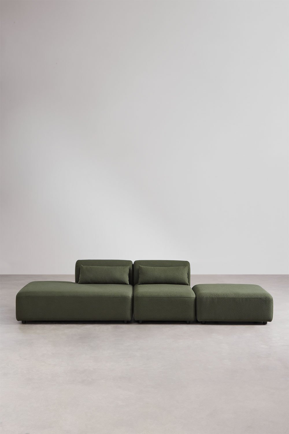 Dwuczęściowa sofa modułowa z lewym szezlongiem i pufą Fogler , obrazek w galerii 3