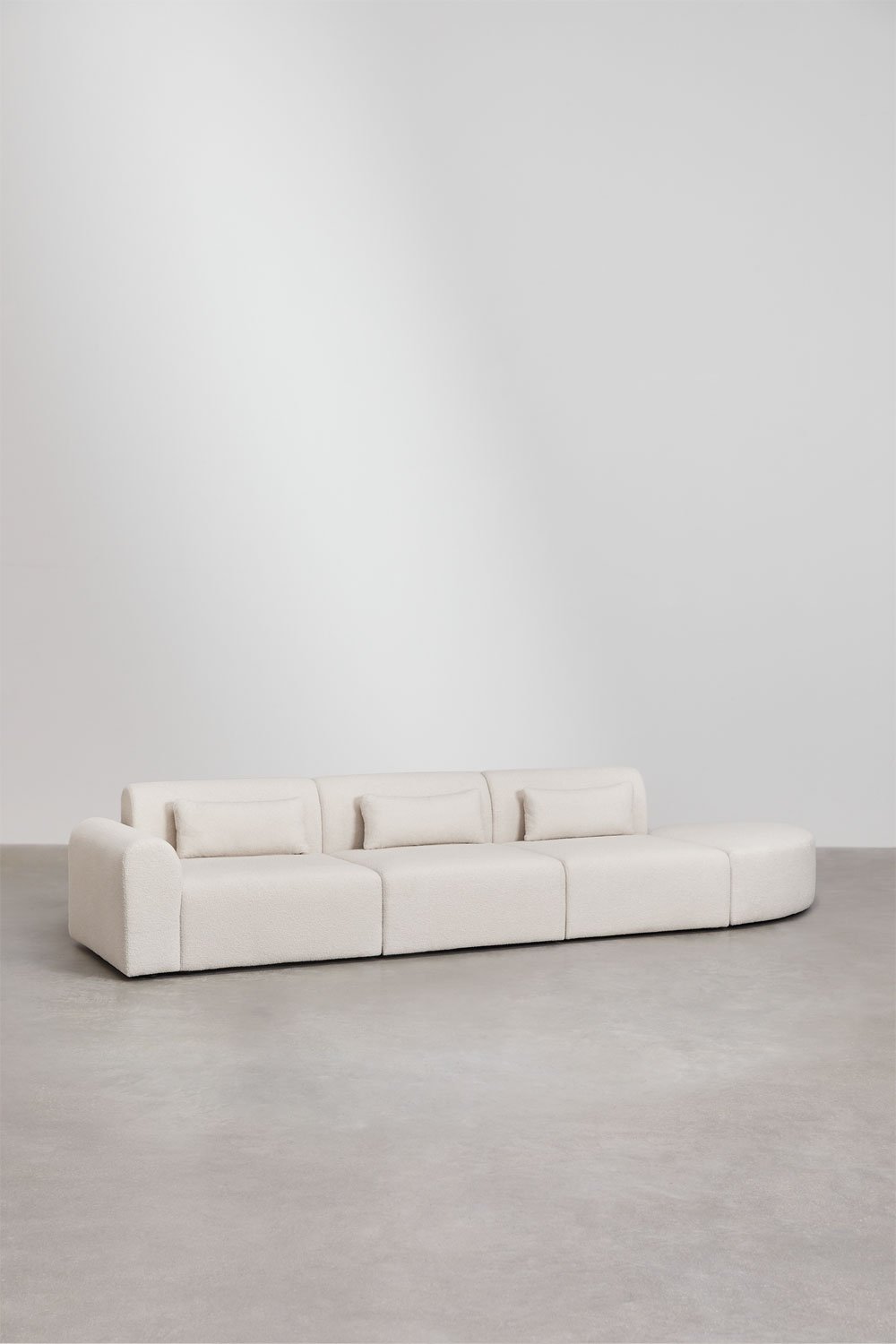 3-częściowa lewa modułowa sofa narożna z trójkątną pufą z obicia Borjan, obrazek w galerii 3