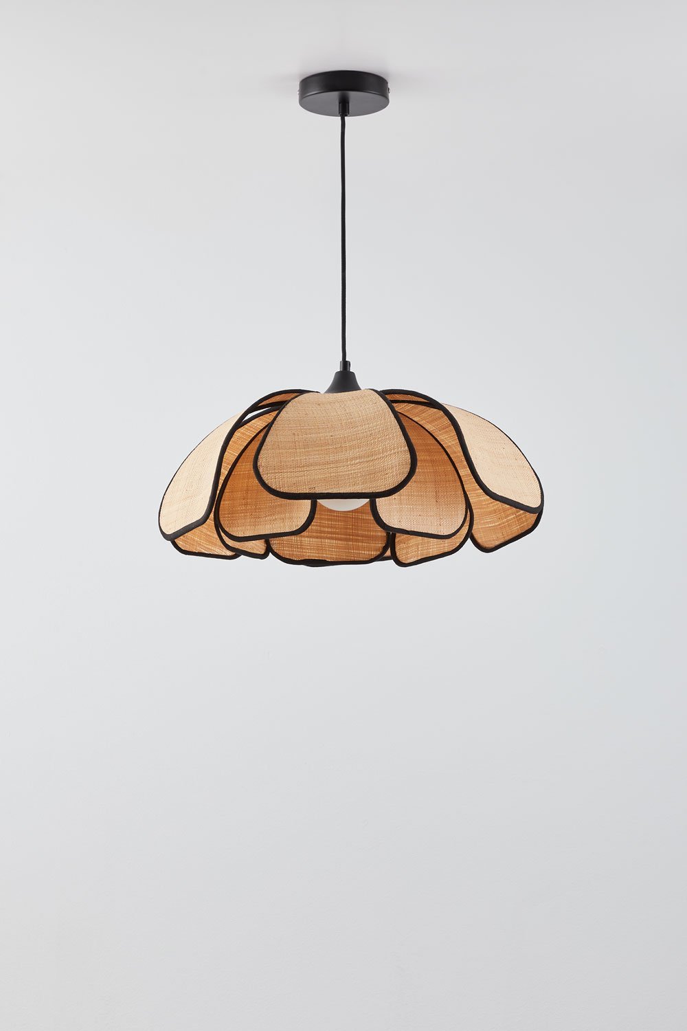 Lampa sufitowa Ø50 cm z naturalnej rafii - czarny Vidson, obrazek w galerii 1