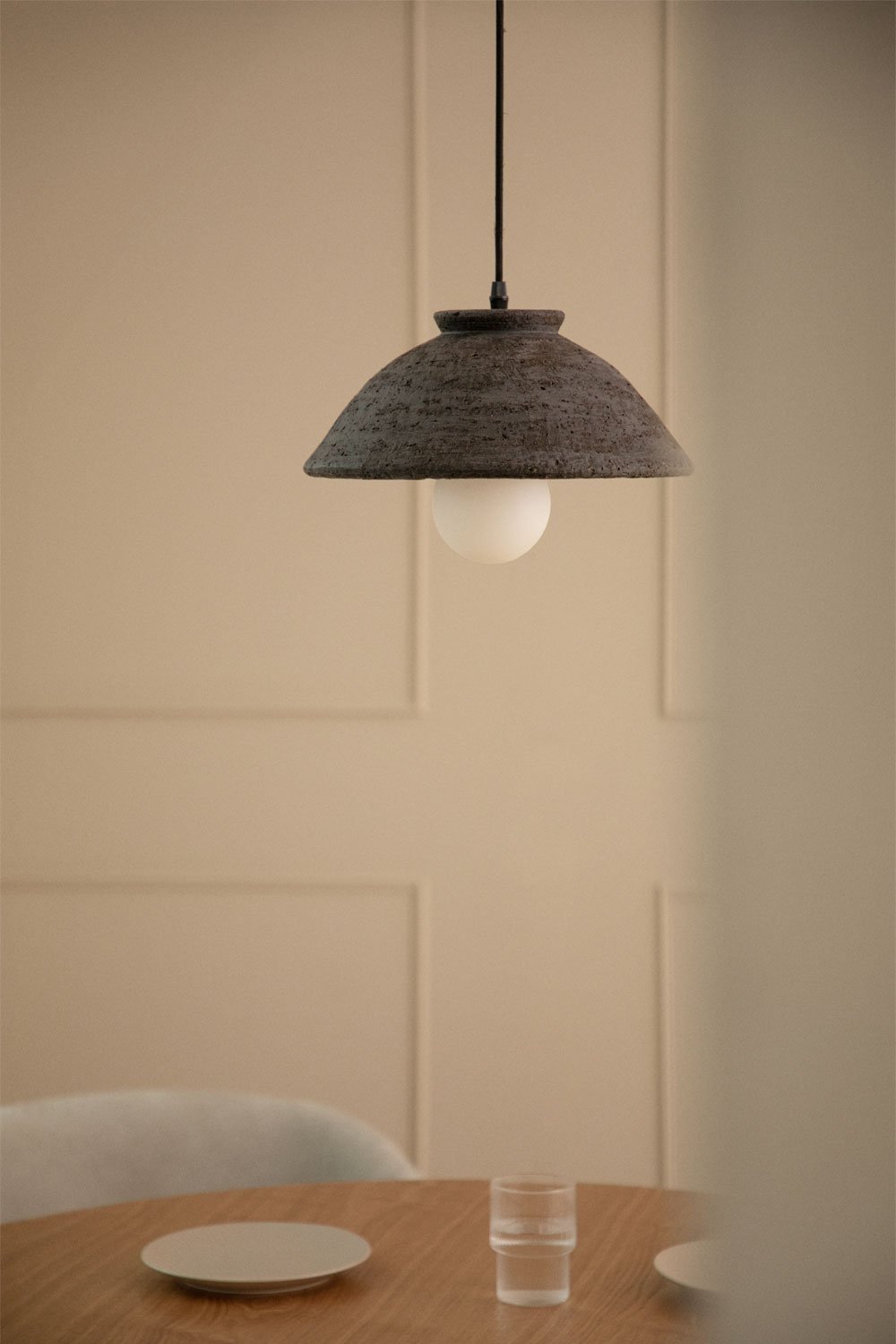 Lampa sufitowa z terakoty (Ø32 cm) Sainza, obrazek w galerii 1