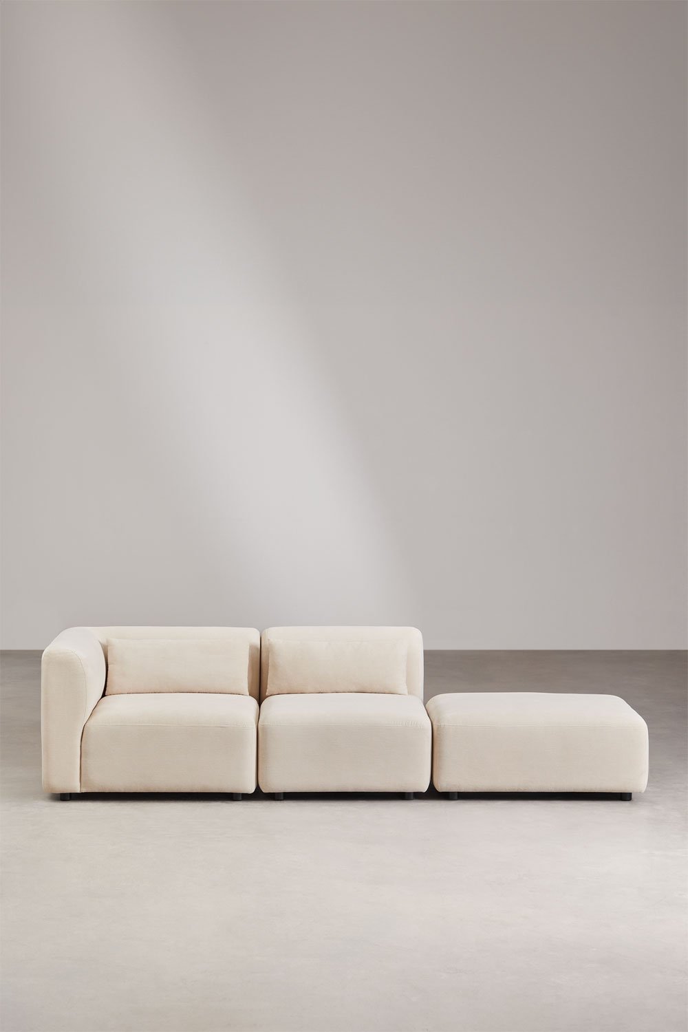 Dwuczęściowa narożnikowa sofa modułowa z pufą Fogler, obrazek w galerii 3