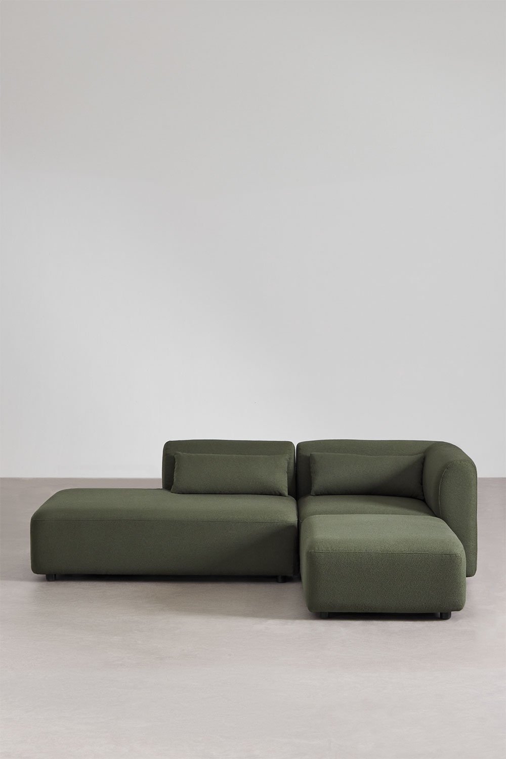 Dwuczęściowa narożna sofa modułowa z lewym szezlongiem i pufą Fogler, obrazek w galerii 3