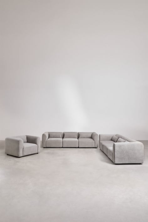 Zestaw do salonu składający się z 2 3-częściowych sof modułowych i fotela Fogler