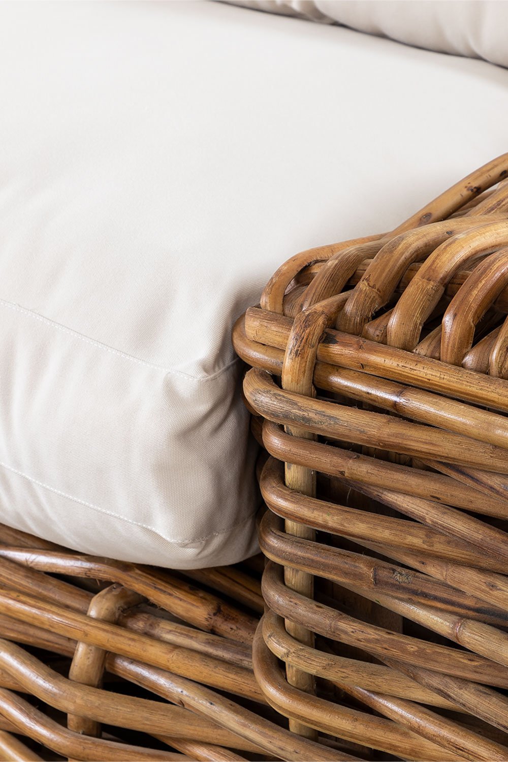 3-częściowa modułowa sofa ogrodowa z lewym leżanką i pufem z rattanu Milu, obrazek w galerii 6