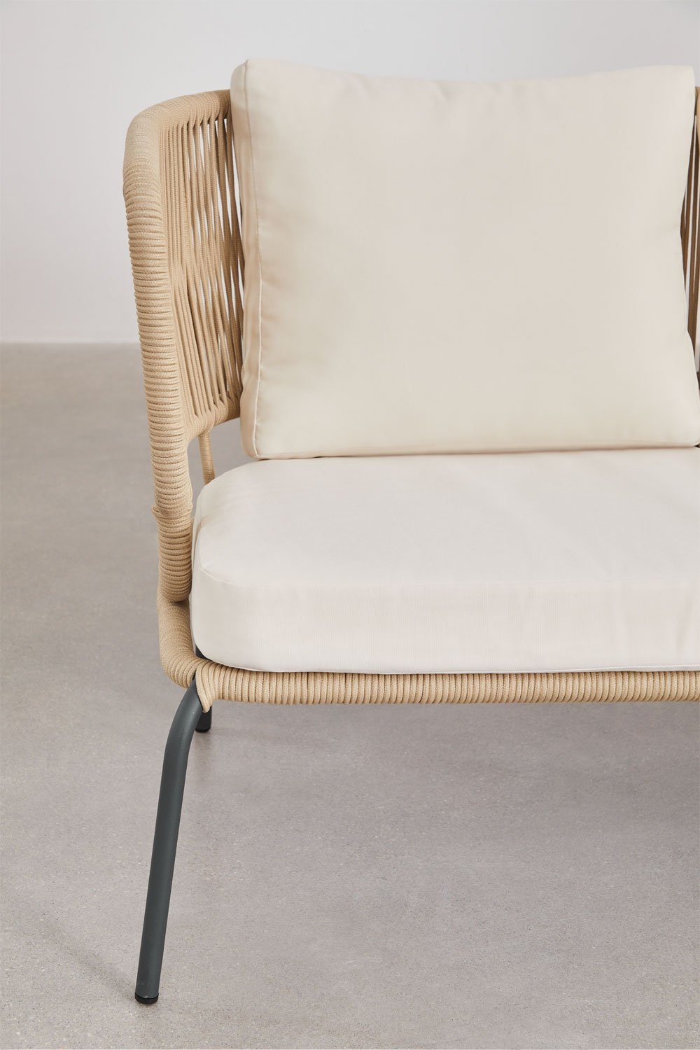 Sofa ogrodowa 2-osobowa z żelaza i plecionej liny Calipso, obrazek w galerii 6