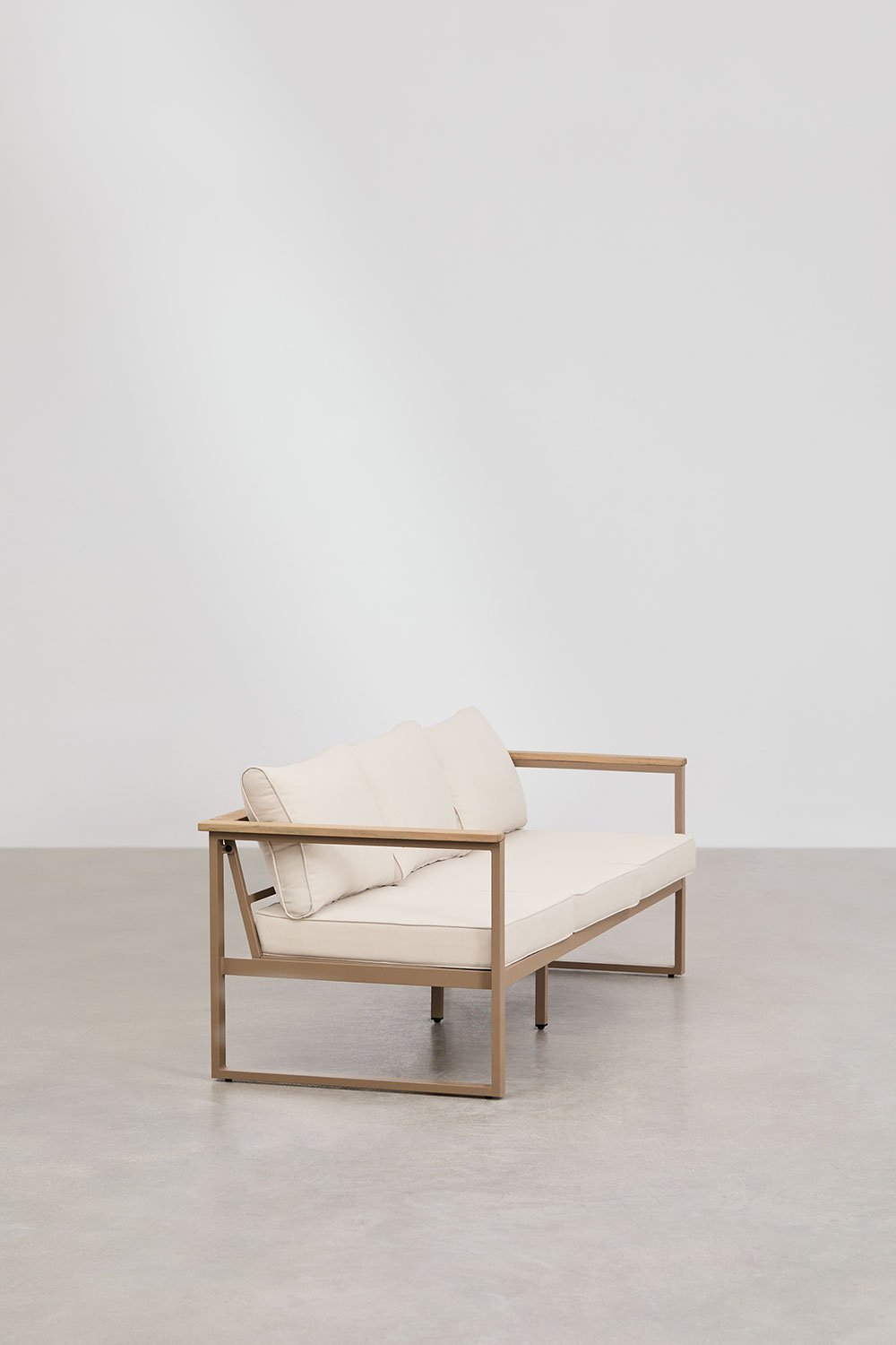 3-osobowa sofa ogrodowa z aluminium i drewna akacjowego Lipov, obrazek w galerii 3