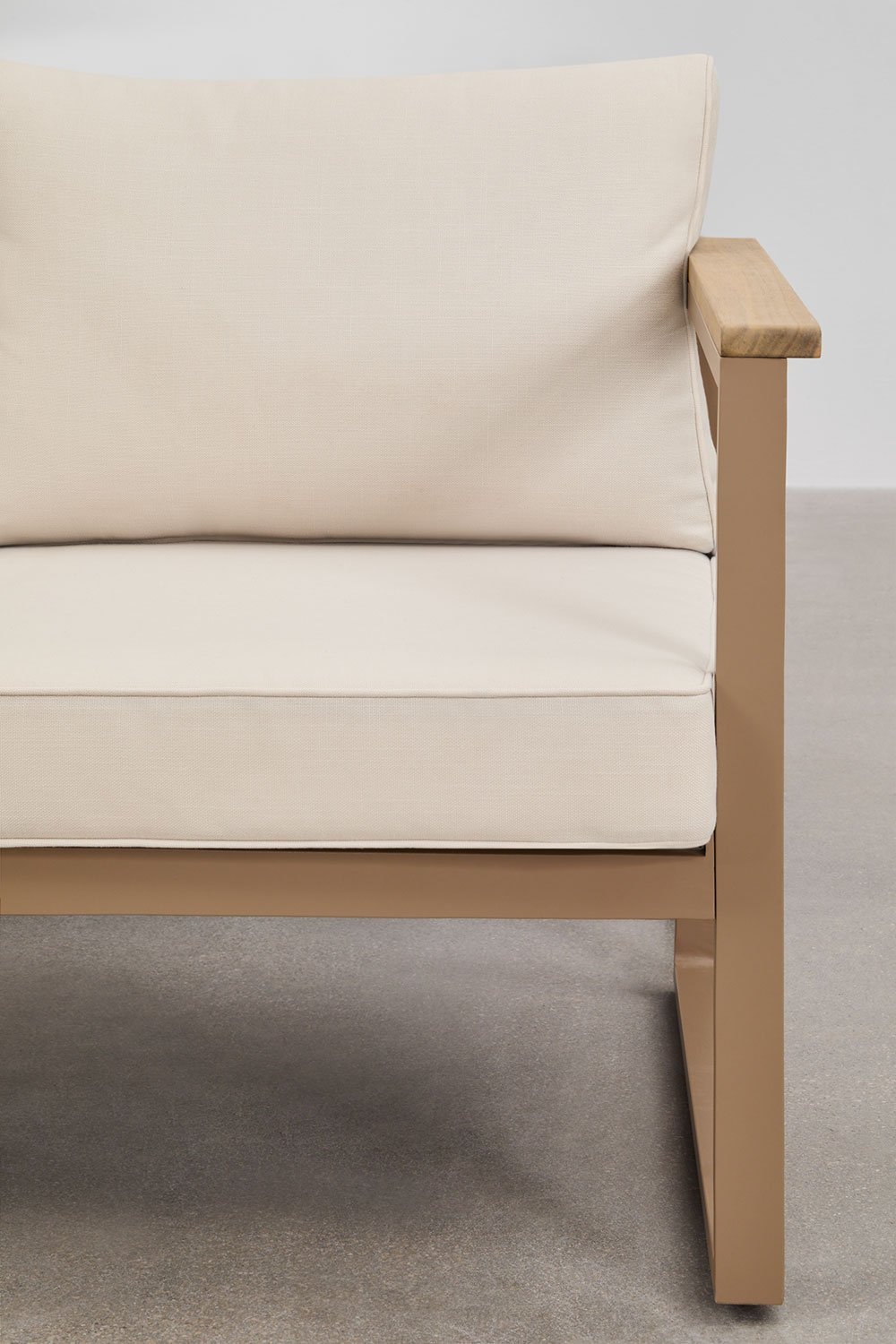 Dwuosobowa sofa ogrodowa z aluminium i drewna akacjowego Lipov, obrazek w galerii 6