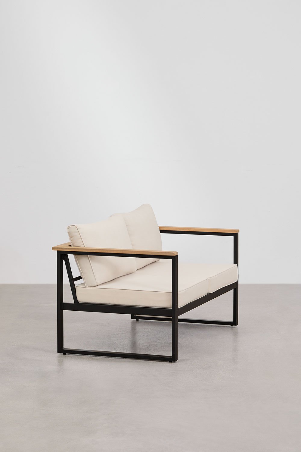 Dwuosobowa sofa ogrodowa z aluminium i drewna akacjowego Lipov, obrazek w galerii 3