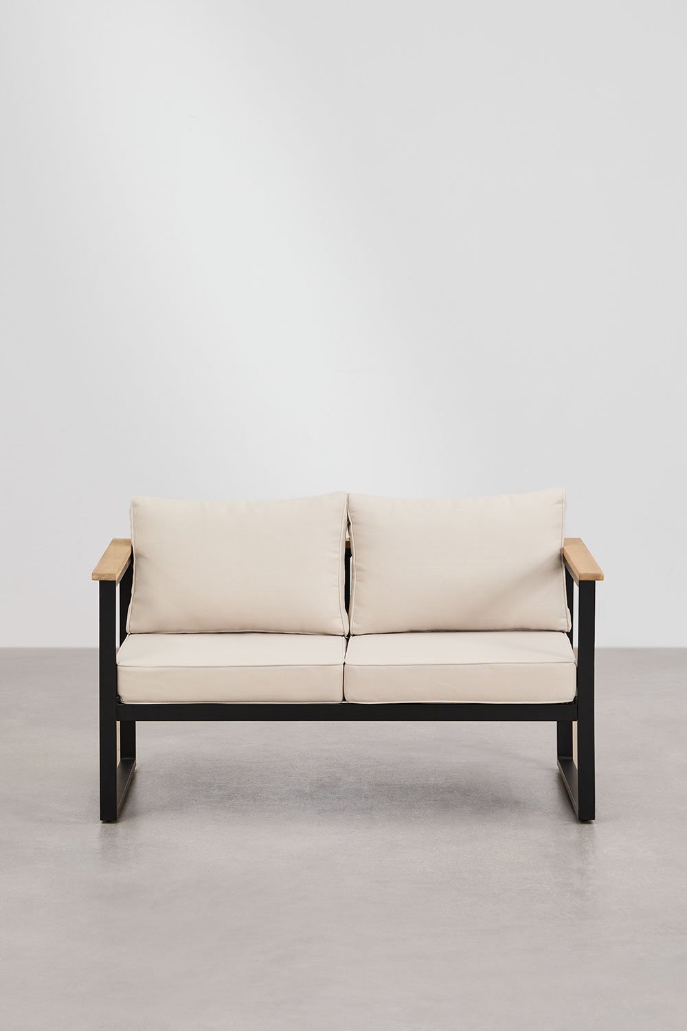 Dwuosobowa sofa ogrodowa z aluminium i drewna akacjowego Lipov, obrazek w galerii 4