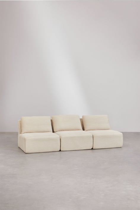 Sofa modułowa Temple z 3-częściowego sztruksu pakowana próżniowo