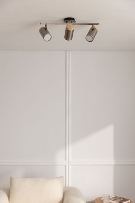 Lampa sufitowa kierunkowa z 3 punktami świetlnymi z żelaza Amaranto