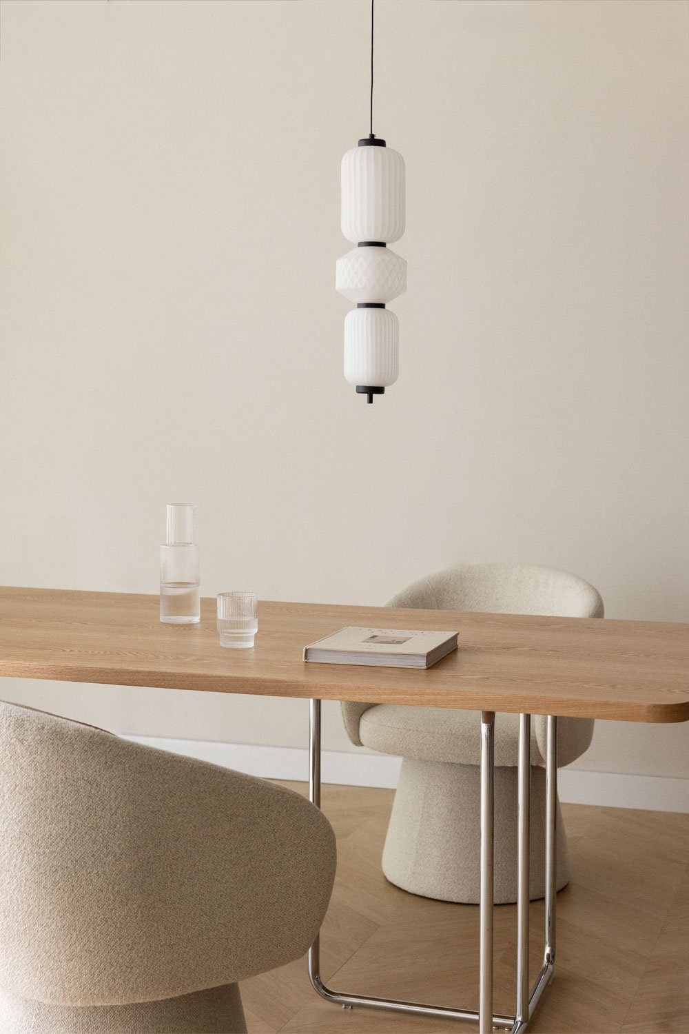 Lampa sufitowa LED Necsar z żelaza i szkła, obrazek w galerii 1