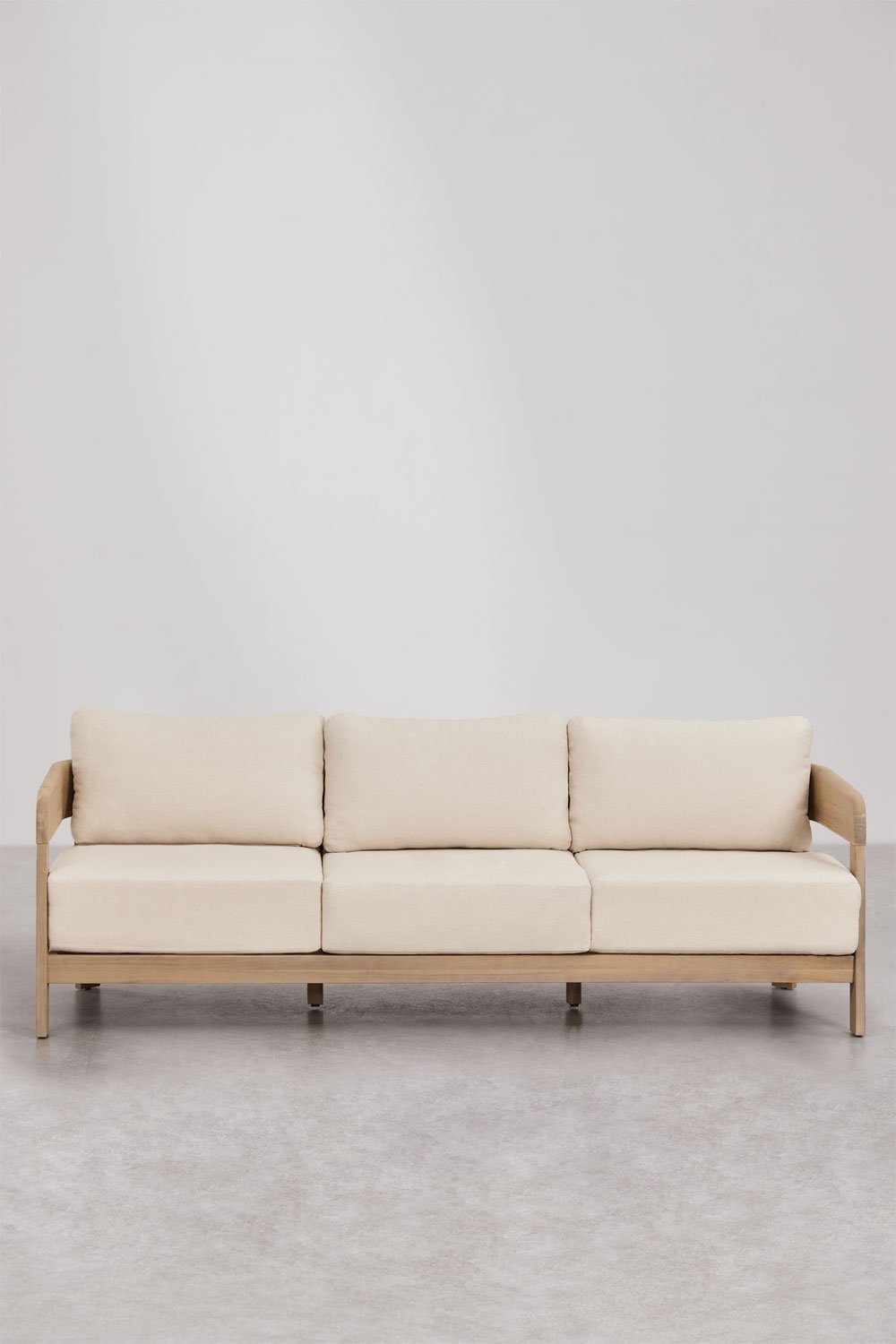 Sofa Uleno 3-osobowa z drewna akacjowego, obrazek w galerii 5