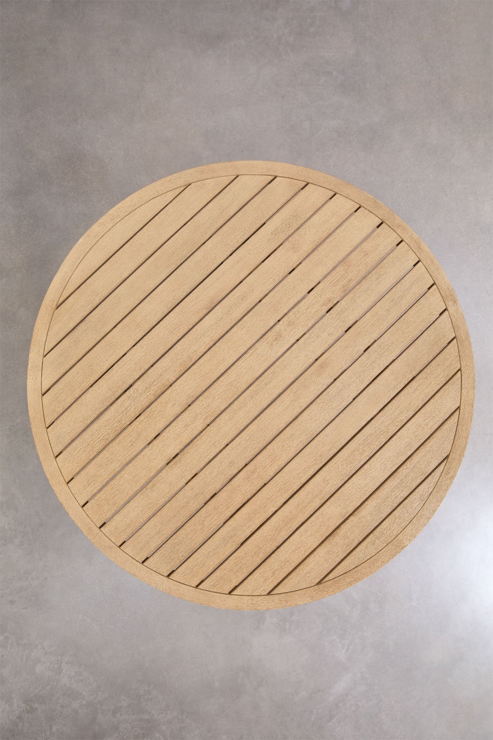 Okrągły stół ogrodowy z drewna akacjowego (średnica 120 cm) Dubaj , obrazek w galerii 6