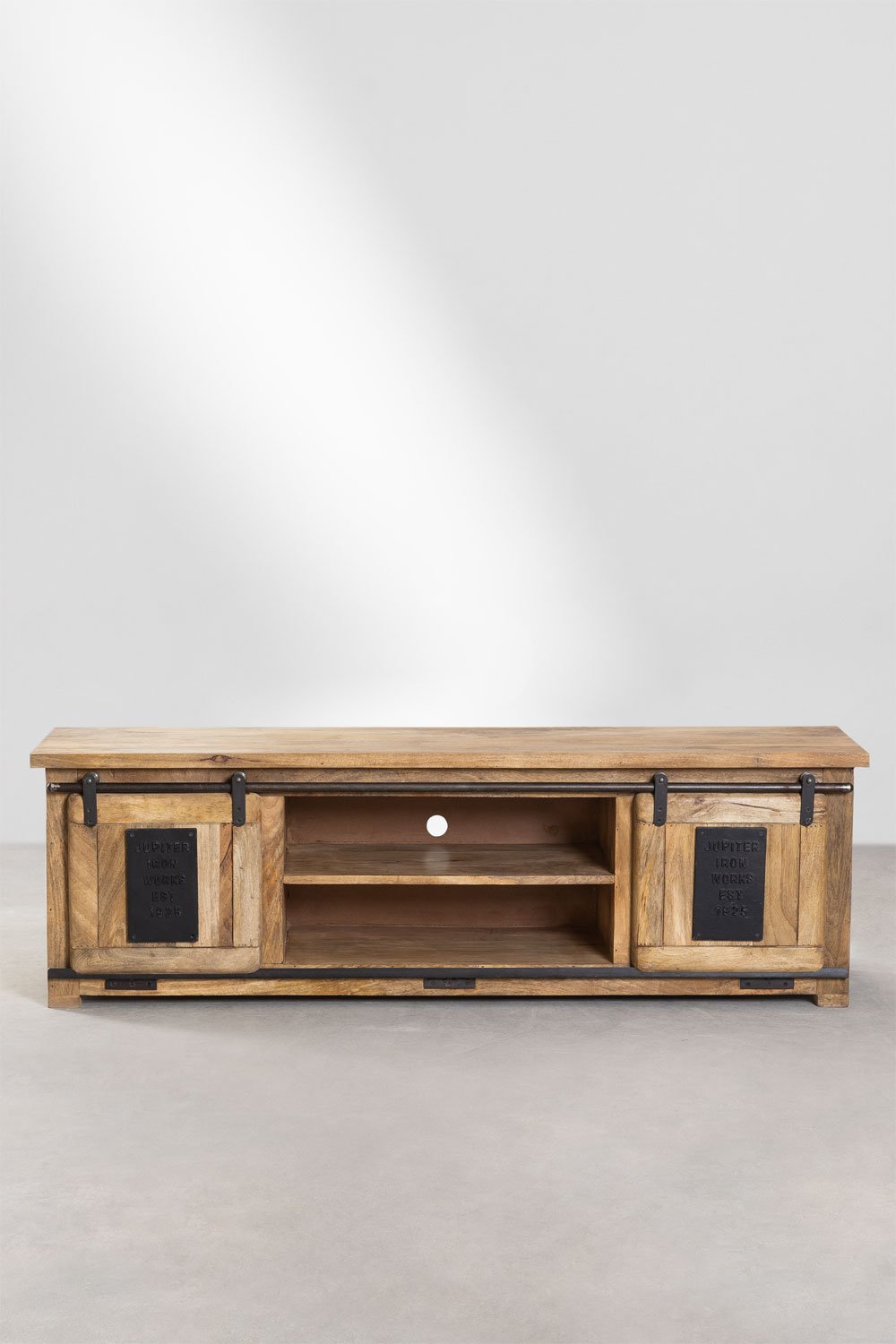 Szafka RTV 160x40 cm z drewna mango Uain, obrazek w galerii 4