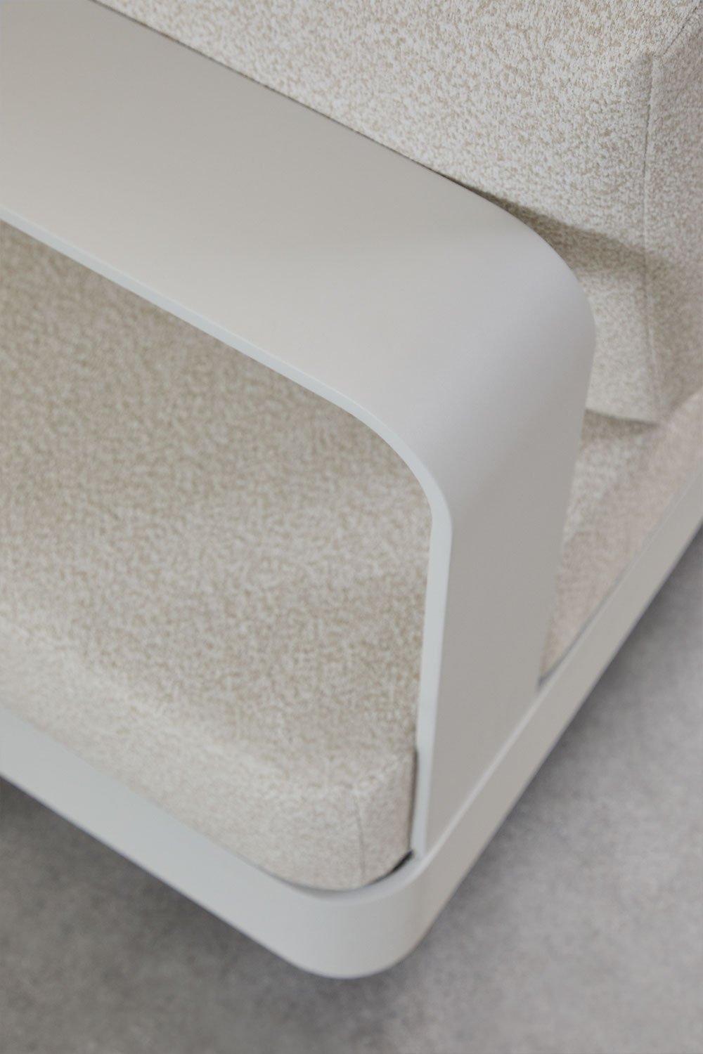 Modułowa sofa 2-osobowa z aluminium z prawym stolikiem z drewna tekowego Yarilo, obrazek w galerii 7