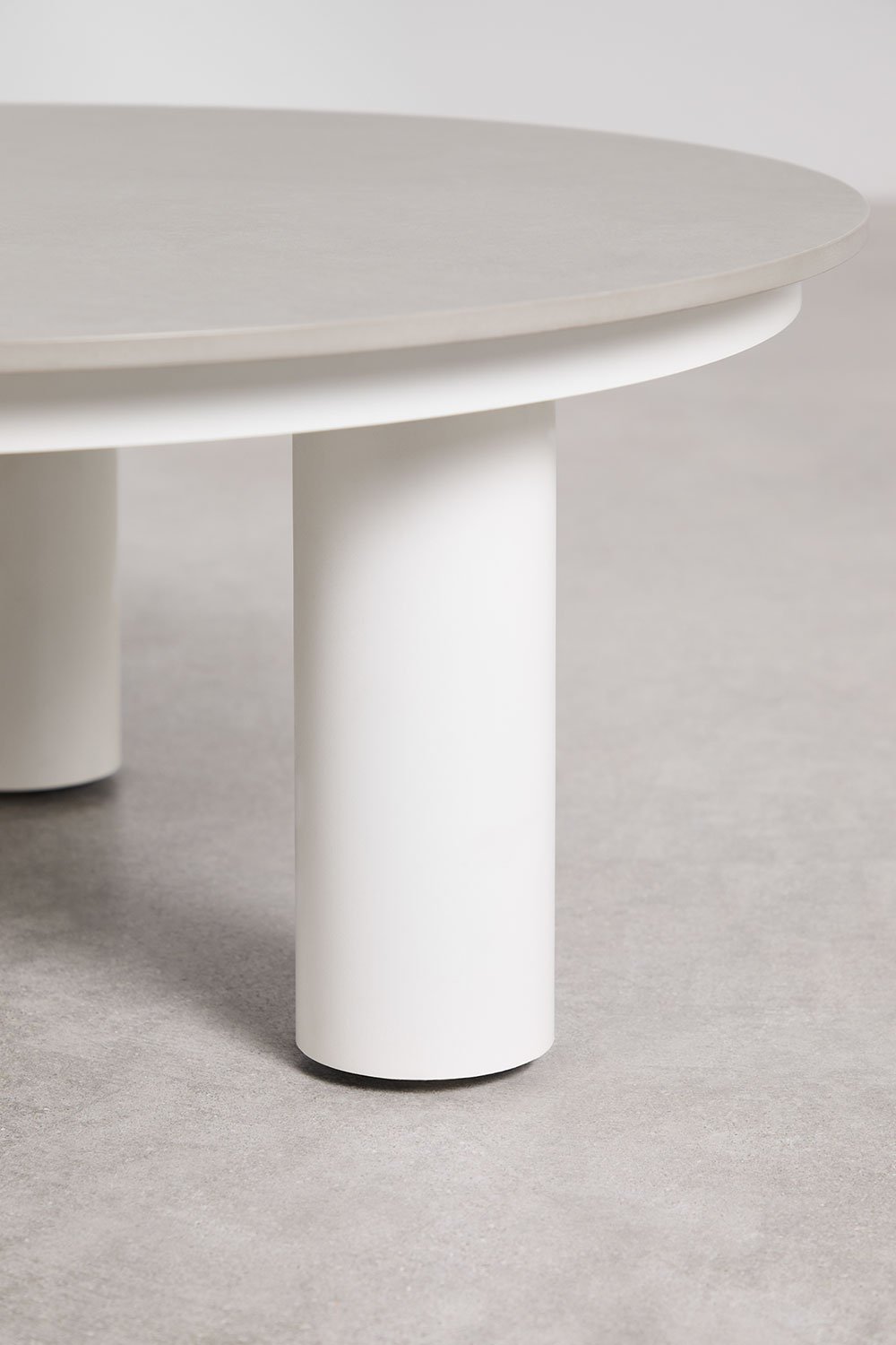 Okrągły stolik kawowy do ogrodu Ø80 cm z kamienia spiekanego i aluminium Umeko, obrazek w galerii 4