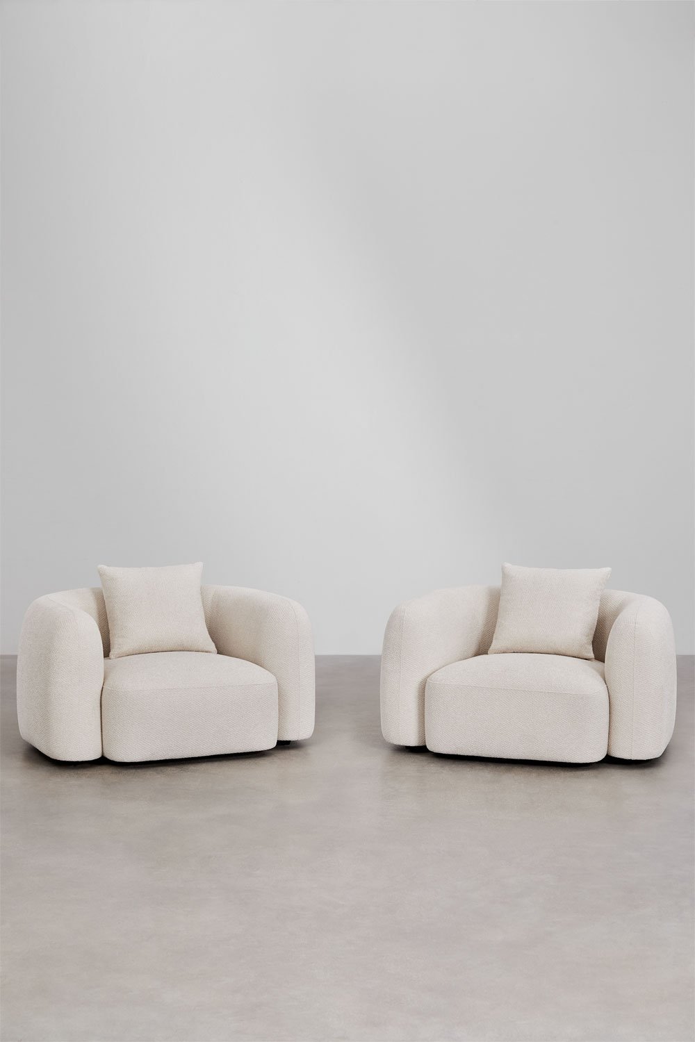 Zestaw 2 foteli z tkaniny chenille Coco, obrazek w galerii 3