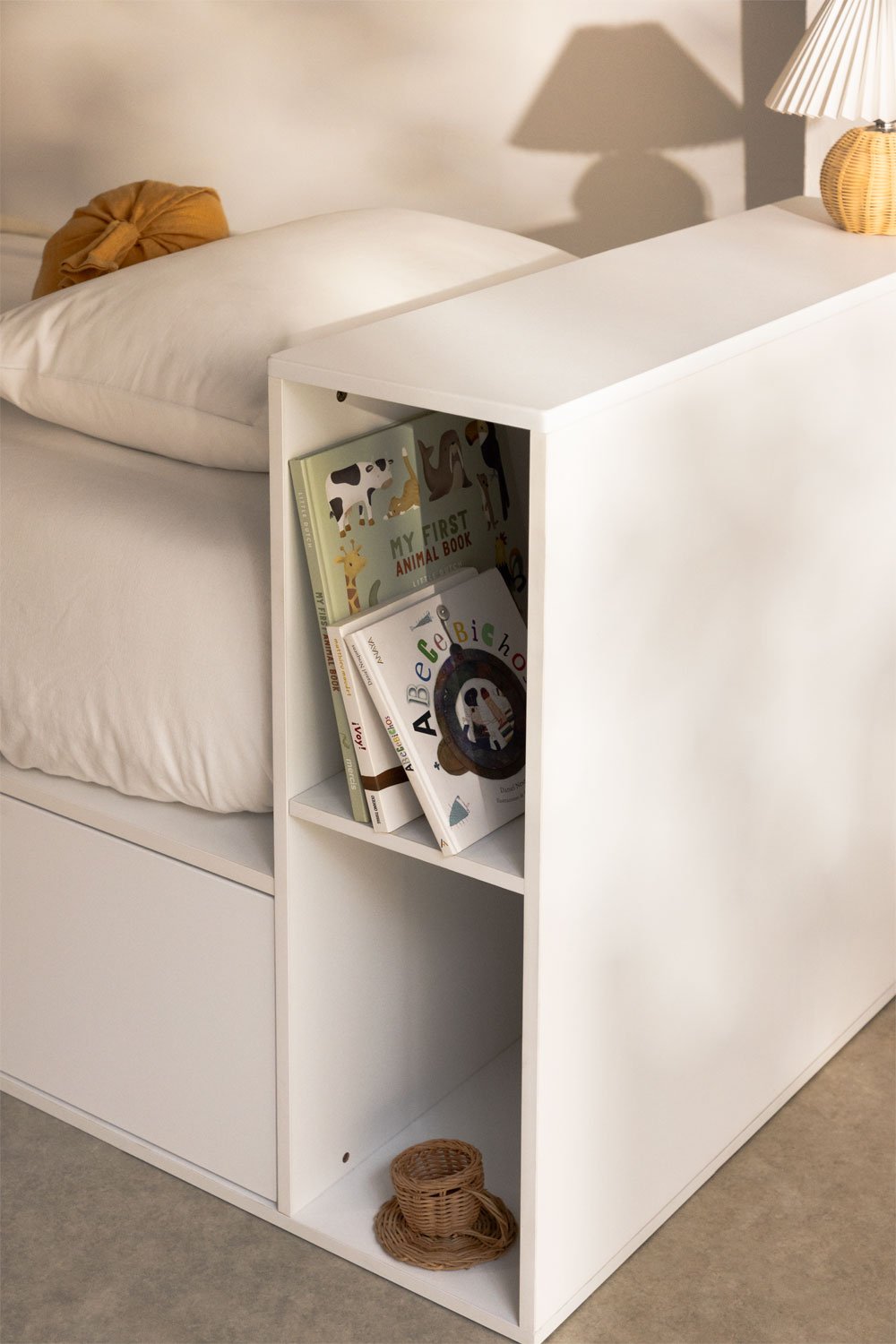 Łóżko na materac 90x190 cm z 2 szufladami z MDF Janete Kids, obrazek w galerii 3