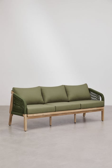Sofa 3-osobowa z drewna akacjowego Dubai - Verde Army