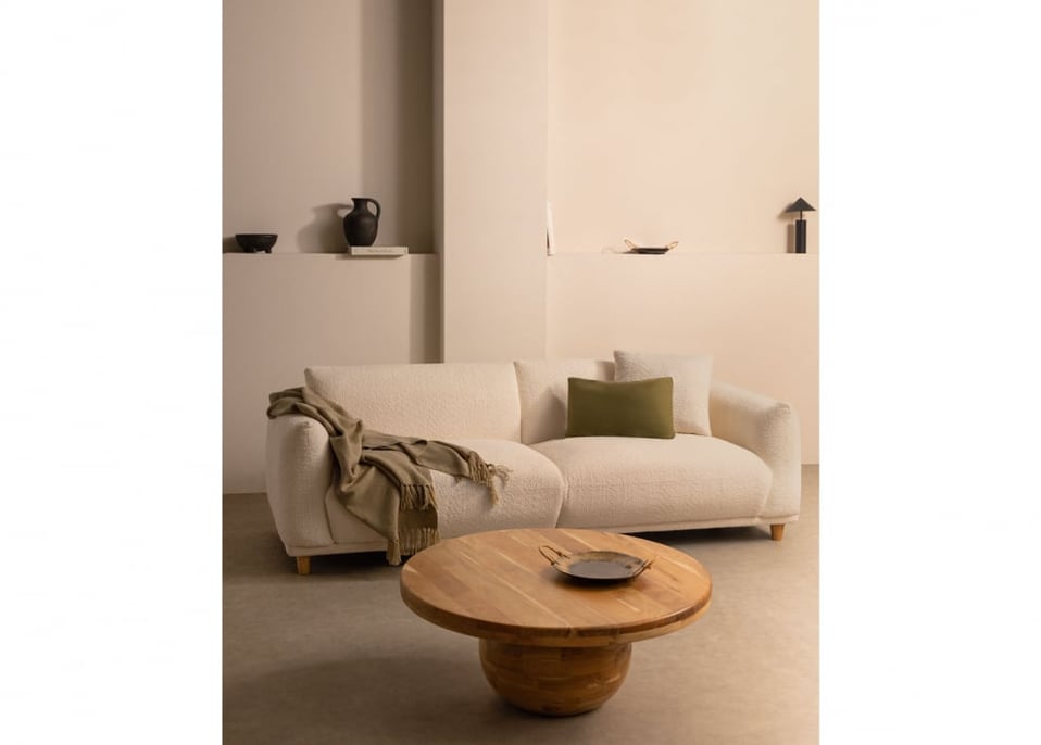 Sofa 3-osobowa z tkaniny Eracli bouclé - Bouclé White