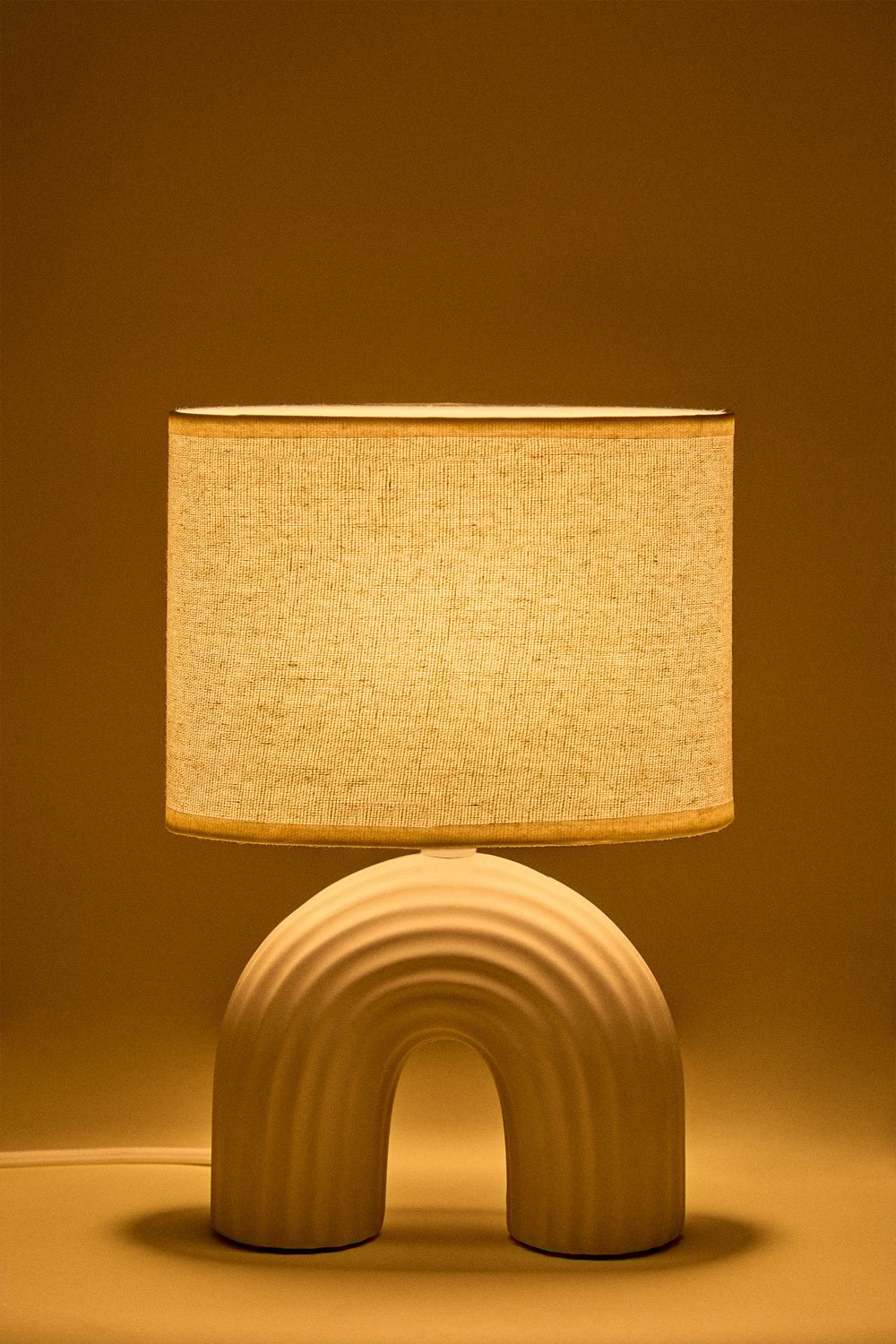Lampa stołowa Soliva 30cm ceramiczno-lniana, obrazek w galerii 4
