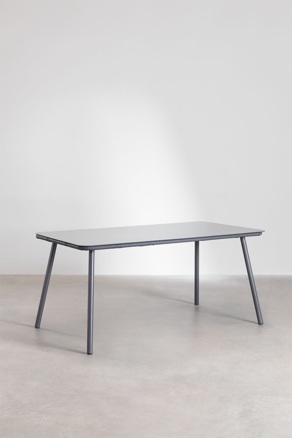 Stół jadalny prostokątny ze szkła i aluminium (160x90 cm) Arhiza, obrazek w galerii 1