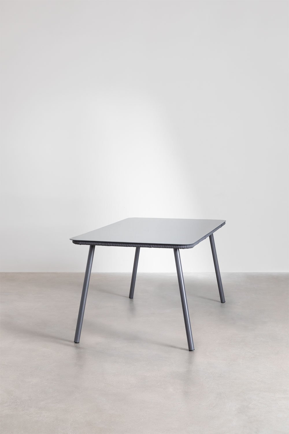 Stół jadalny prostokątny ze szkła i aluminium (160x90 cm) Arhiza, obrazek w galerii 2