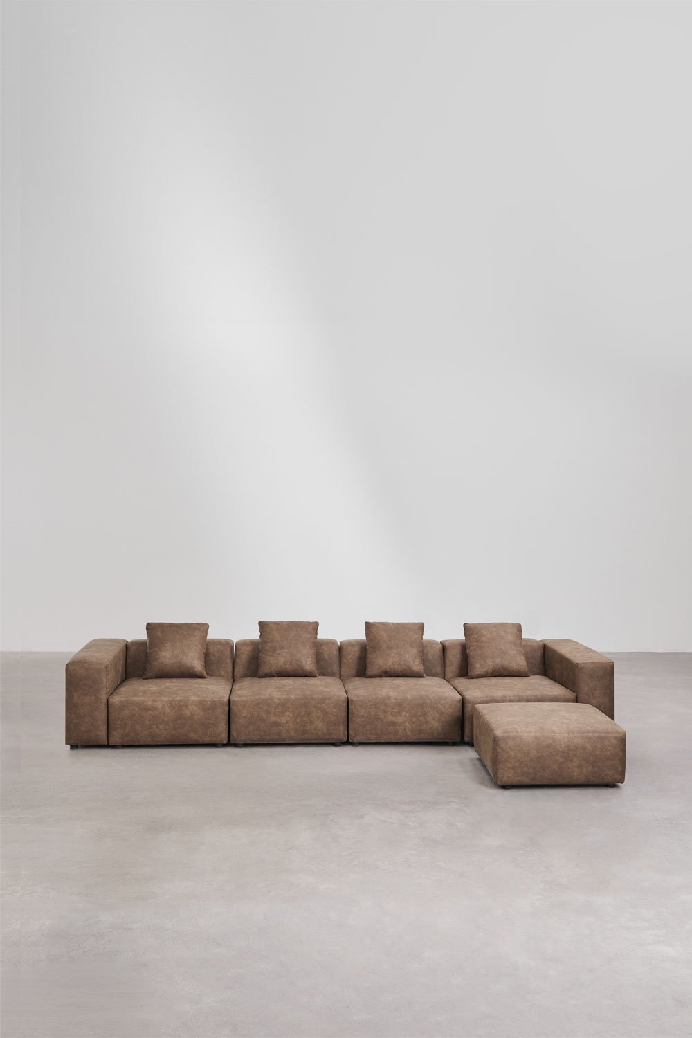 Modułowa sofa 4-częściowa z wysokimi podłokietnikami i pufą ↔︎400 cm Bruna, obrazek w galerii 4