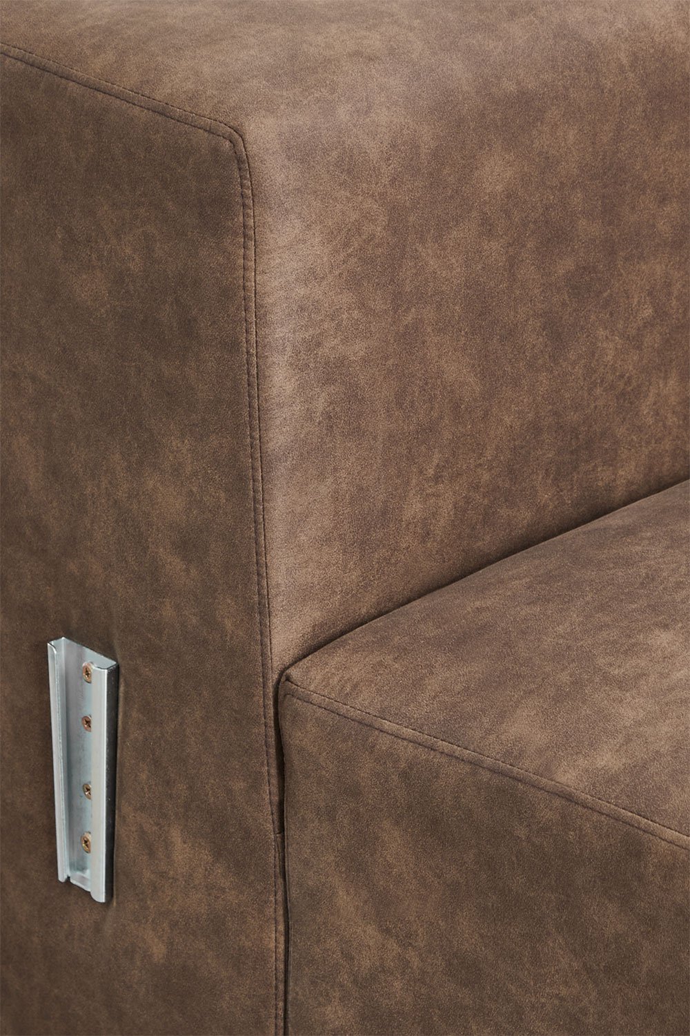 Modułowa sofa z lewą szezlongą, 3-częściowa, z wysokim podłokietnikiem i pufą ↔︎480 cm Bruna, obrazek w galerii 8