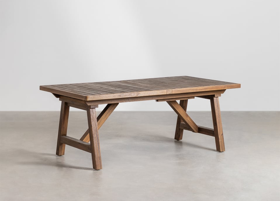 Stół jadalny prostokątny 200-260-320x75 cm rozkładany z drewna akacjowego Dubai