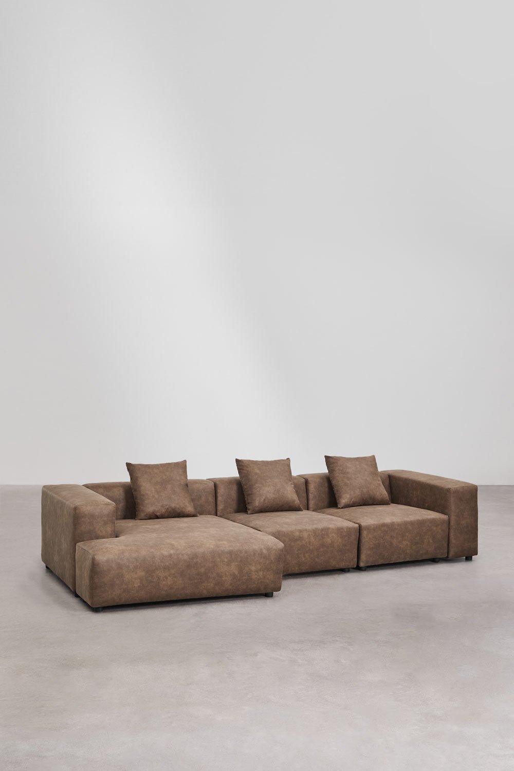 Modułowa sofa z szezlongiem lewostronnym, 3-częściowa (↔︎335 cm) z wysokim podłokietnikiem Bruna, obrazek w galerii 1